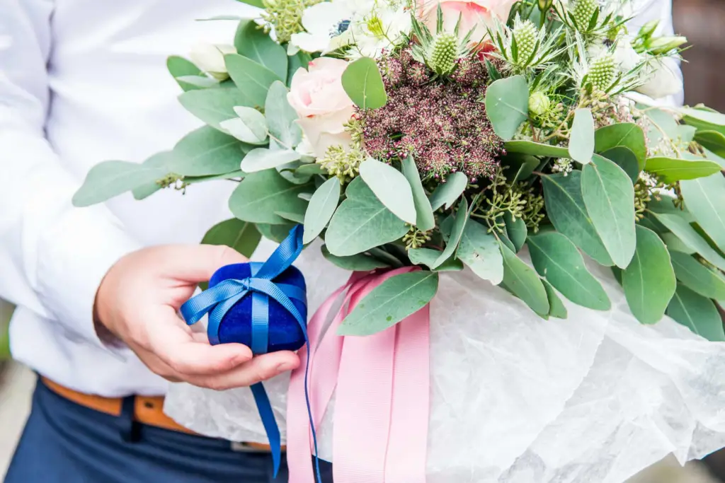 brudbukett och paket