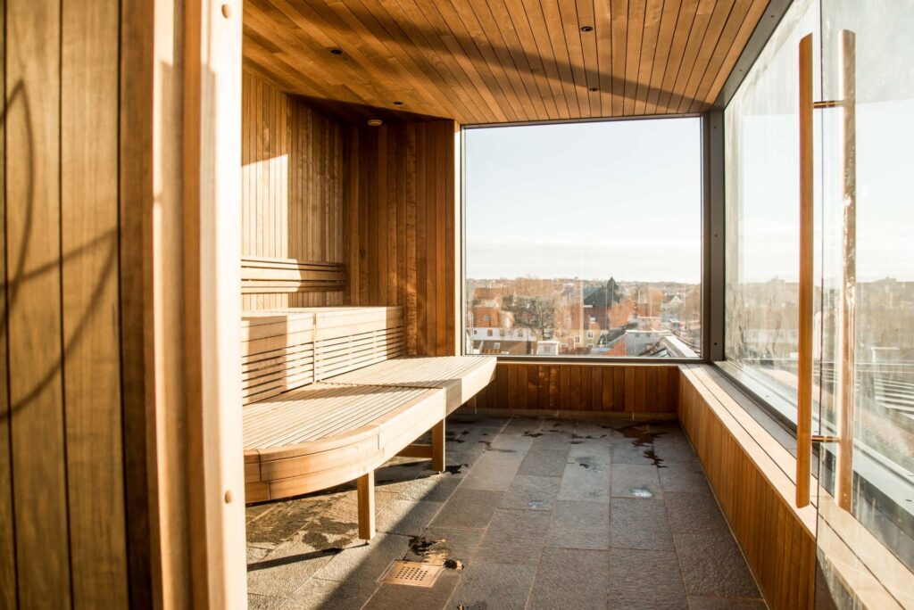 Bastu på uteterrassen på Asia Spa