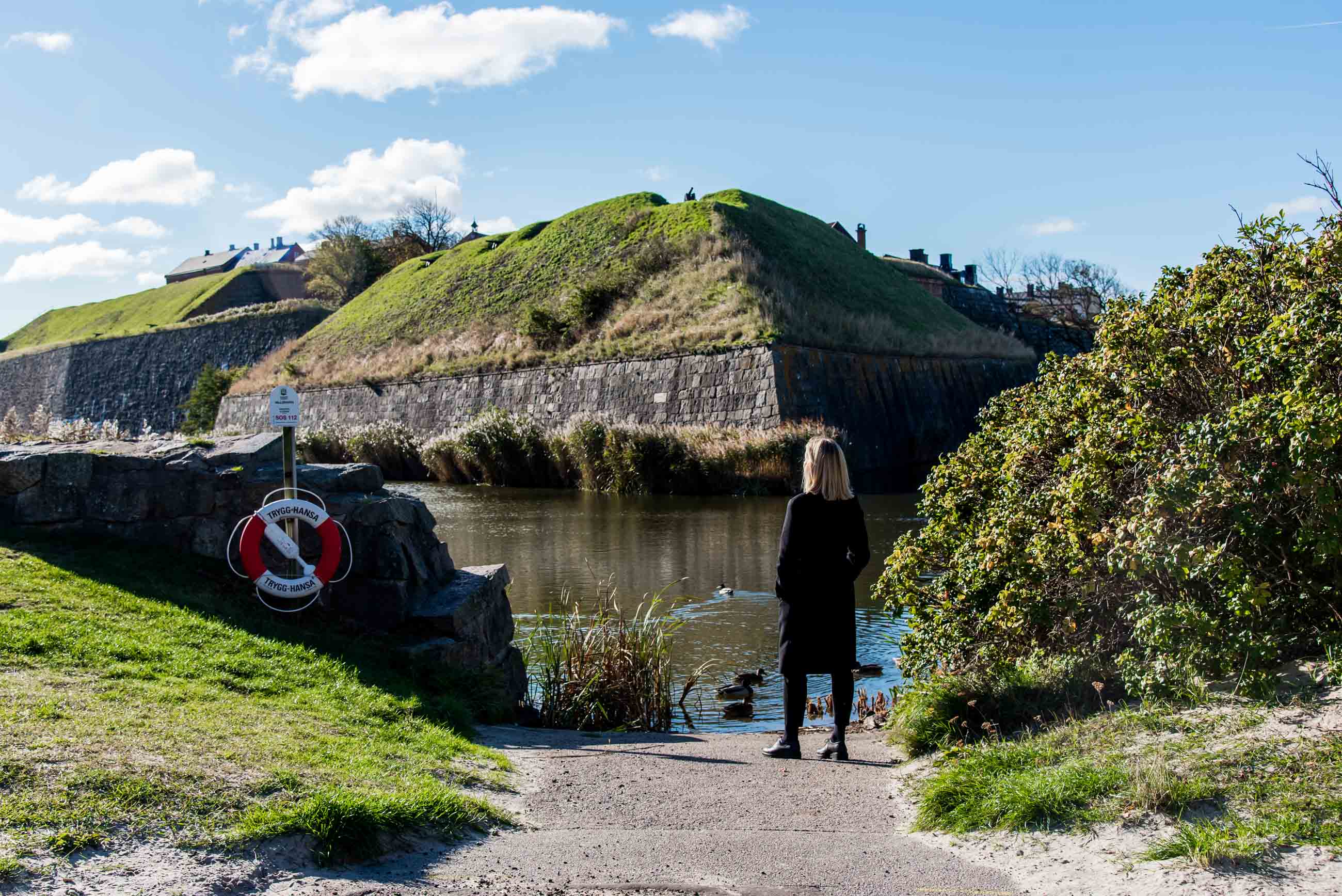 Vackra promenadstråk längs havet i Varberg