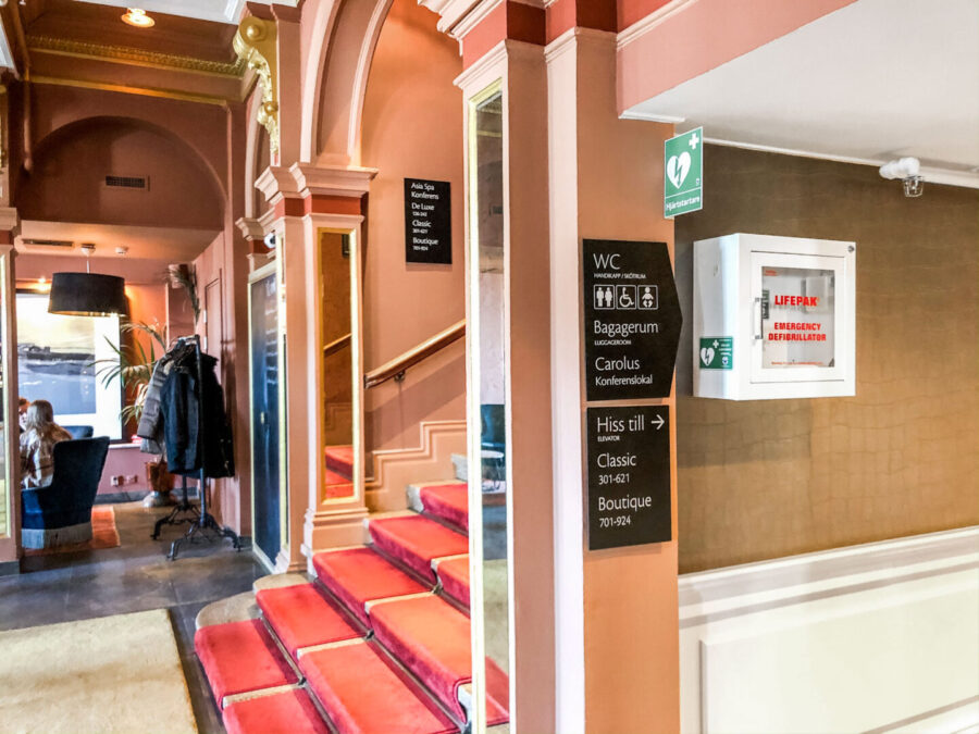 Hjrärtstartare i lobbyn på Varbergs Stadshotell & Asia Spa